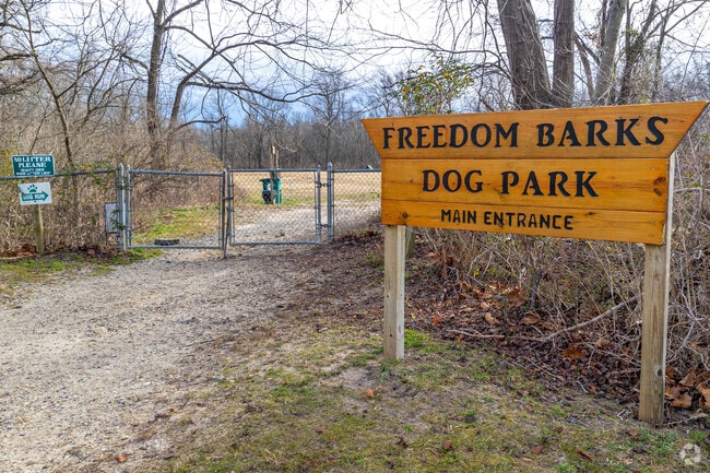 Take your pup to the massive Freedom Barks Dog Park located in Freedom Park.