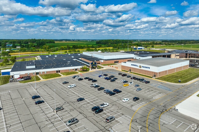 Norwell Middle School in Ossian offers ample parking.