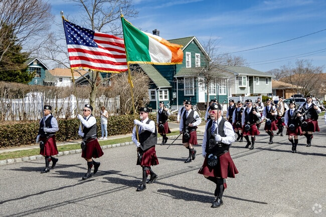 Sounds of traditional bagpipes and drums fill the air during Lindenhurst’s annual parade.