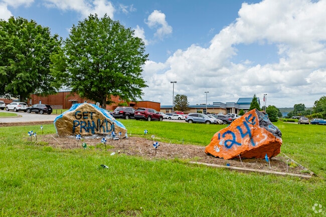 Both Jacobs Fork Middle and Fred T. Foard High School showcase their school boulders.