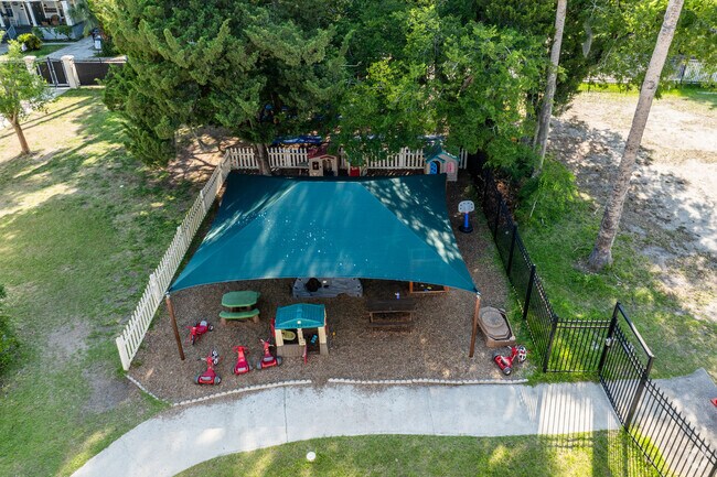 Younger children can play on the playground at Cathedral Parish School.
