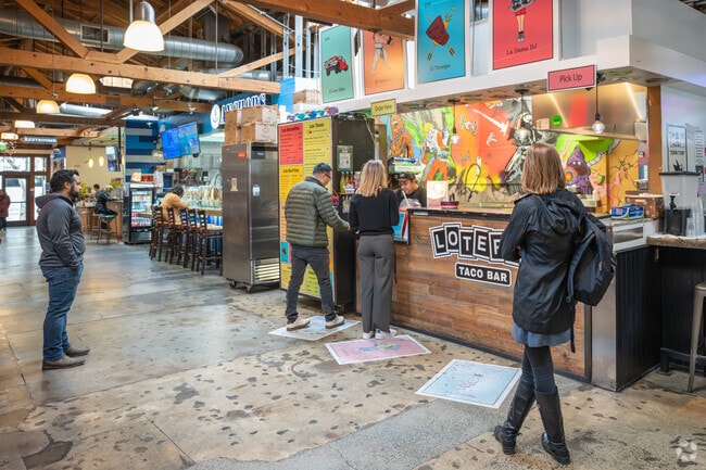 The San Pedro Market is ten minutes away from Loma Linda and has many food options.