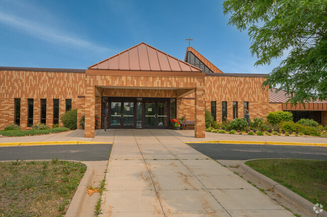 Nativity of Mary School is connected to the church on the opposite side.