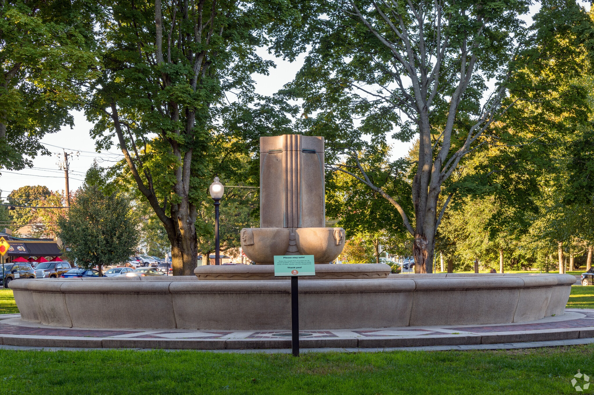 Residents in Blackstone enjoy the Lippett Park Fountain.