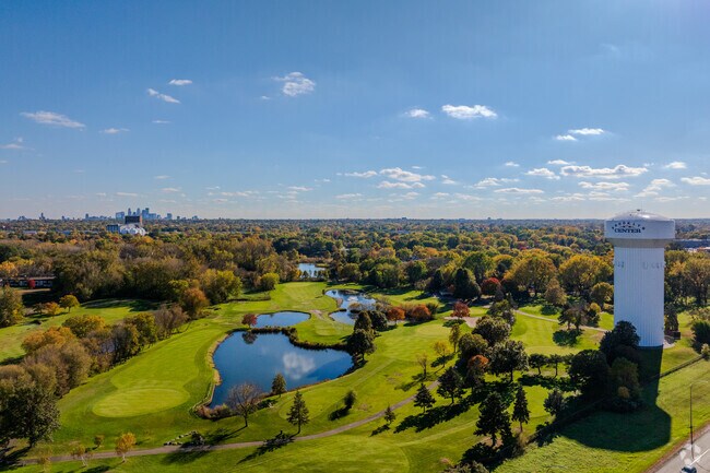 Ponds and green spaces border Grandview near the water tower.