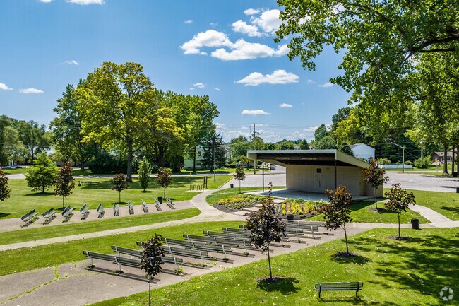 Equipped with ample seating, the amphitheater at John Bishop Memorial Park is ideal for Whitehall community gatherings and outdoor events.