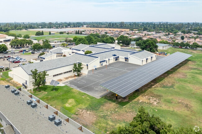 The basketball courts at Ayer Elementary School in Fresno.