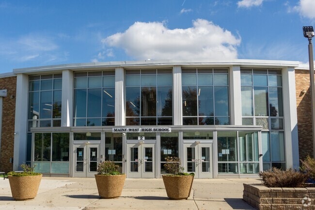 Maine West High School serves students in the Des Plaines community.