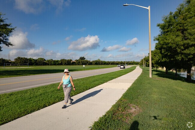 Outdoor exercise is popular throughout the Lake Charleston neighborhood.