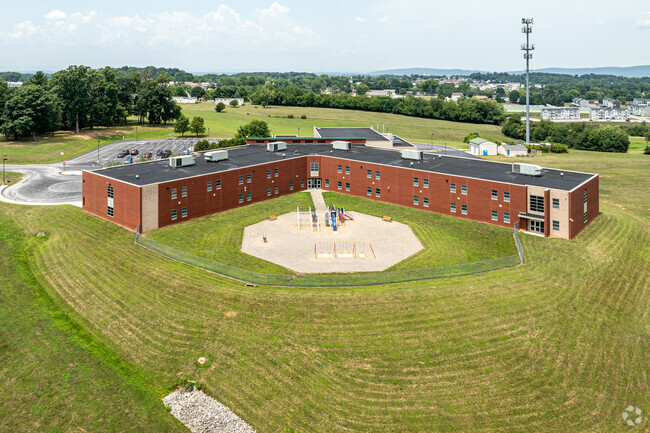 A big feature of West Manheim Elementary School is its extensive, suburban campus.