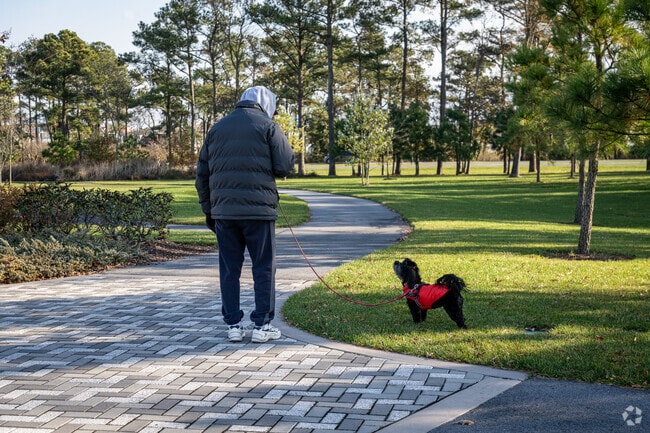 A dog and his owner stare at each other wondering who is going to make the next move.