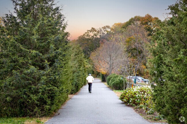At the end of a long day Killingly St residents enjoy a sunset walk down the Green Way.
