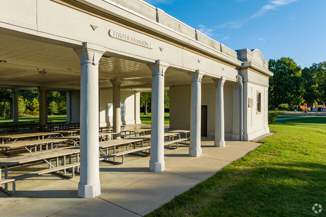 Foster Park hosts community gatherings at three onsite pavilions.