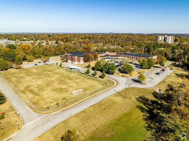 An aerial view of Croft Design Center Prep Middle School campus.