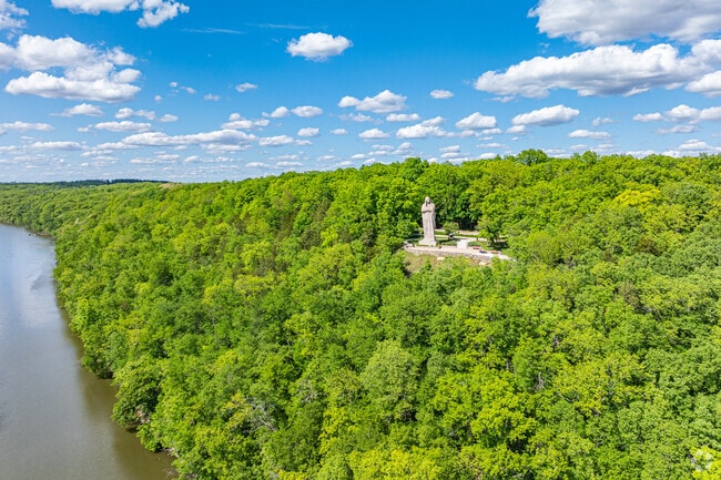 The 50-foot Blackhawk Statue can be viewed at Lowden State Park in Oregon, IL.