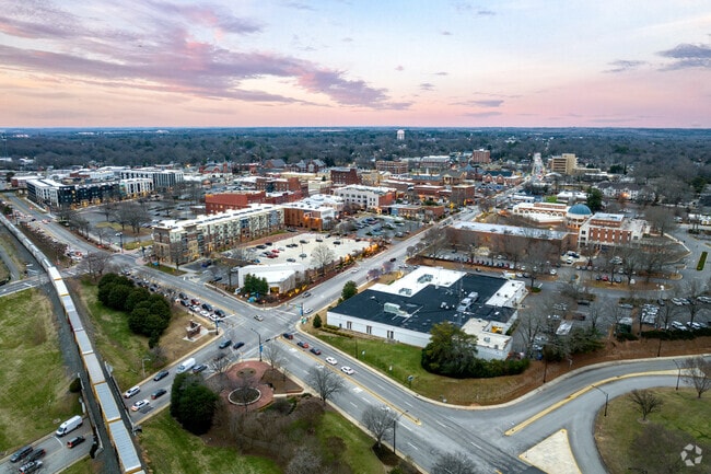 Homes, apartments, parks, restaurants, and retail shops make up the Rock Hill neighborhood.