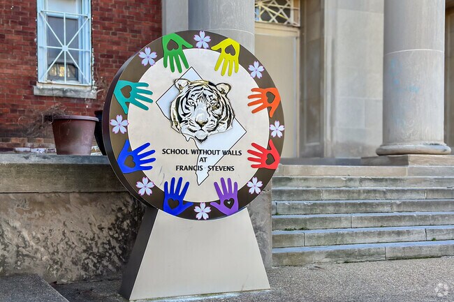 Entrance sign for School Without Walls - Francis Steven's