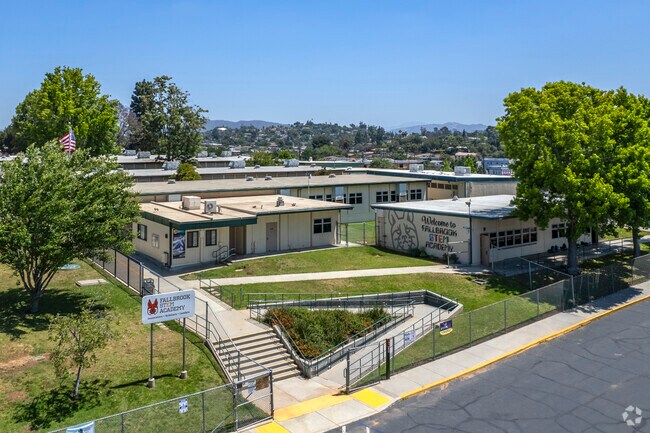 The school buildings of the Fallbrook STEM Academy in Fallbrook.