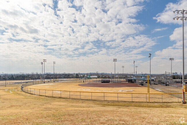 Veterans Memorial Park has multiple baseball fields.