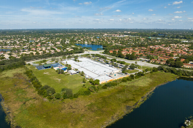 Lakeside Elementary School is nearly surrounded by the nearby water.