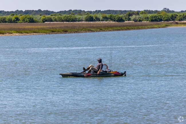 Locals enjoy kayaking and fishing at their favorite spot on the waterways in Isle of Palms.