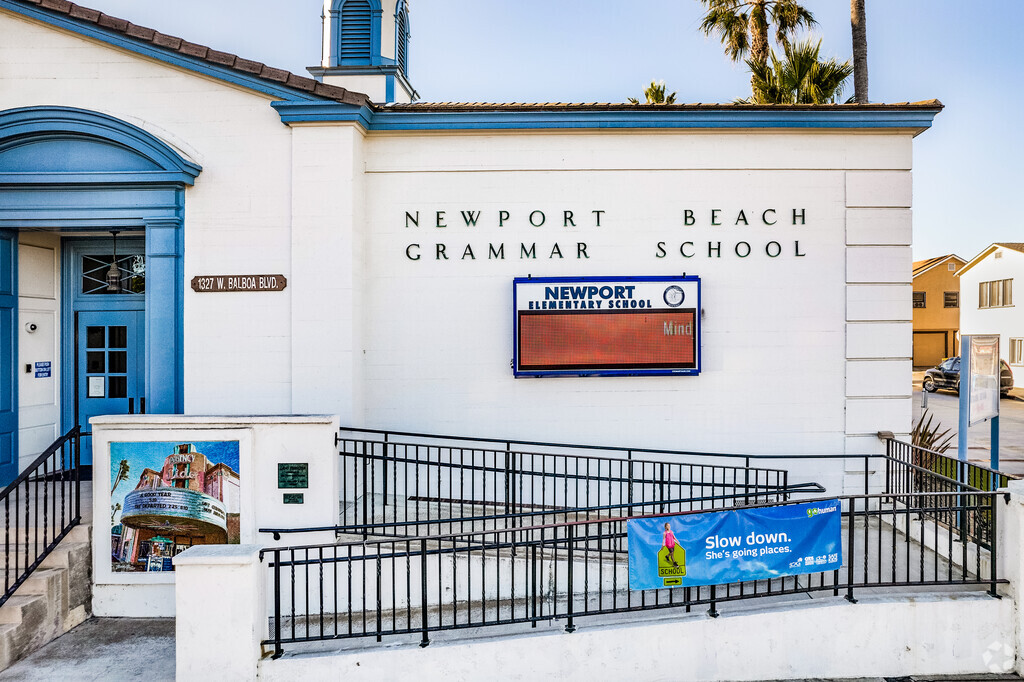 Newport Elementary sits right along the shore off Balboa Boulevard in Newport Beach.