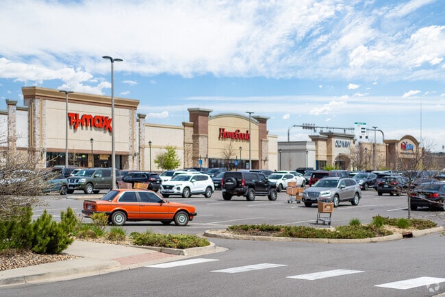 The Shops at Walnut Creek host a large selection of shopping and dining in the Westcliff and Cambridge neighborhood in Westminster, Colorado.
