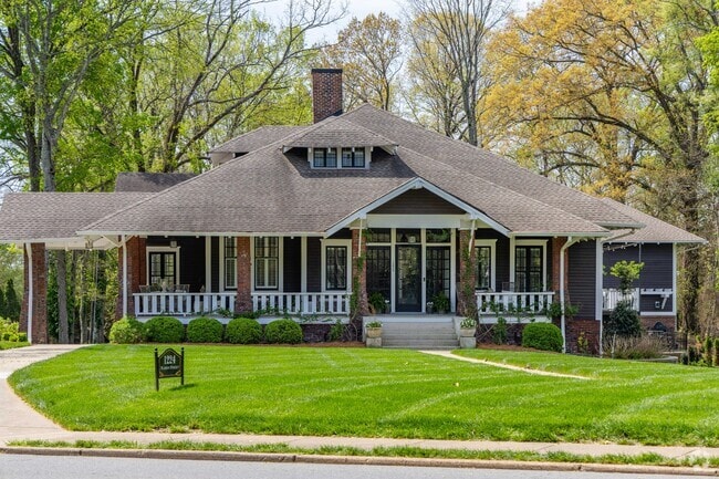 Older Craftsman bungalows sit on Madison Street and are historic in Clarksville.