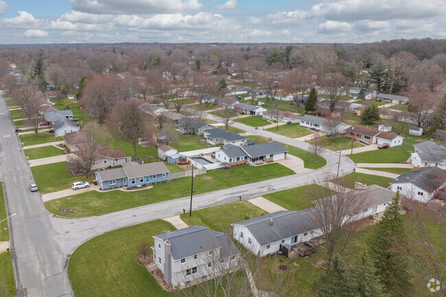 A variety of ranch and two-story homes are mixed on many common residential streets.