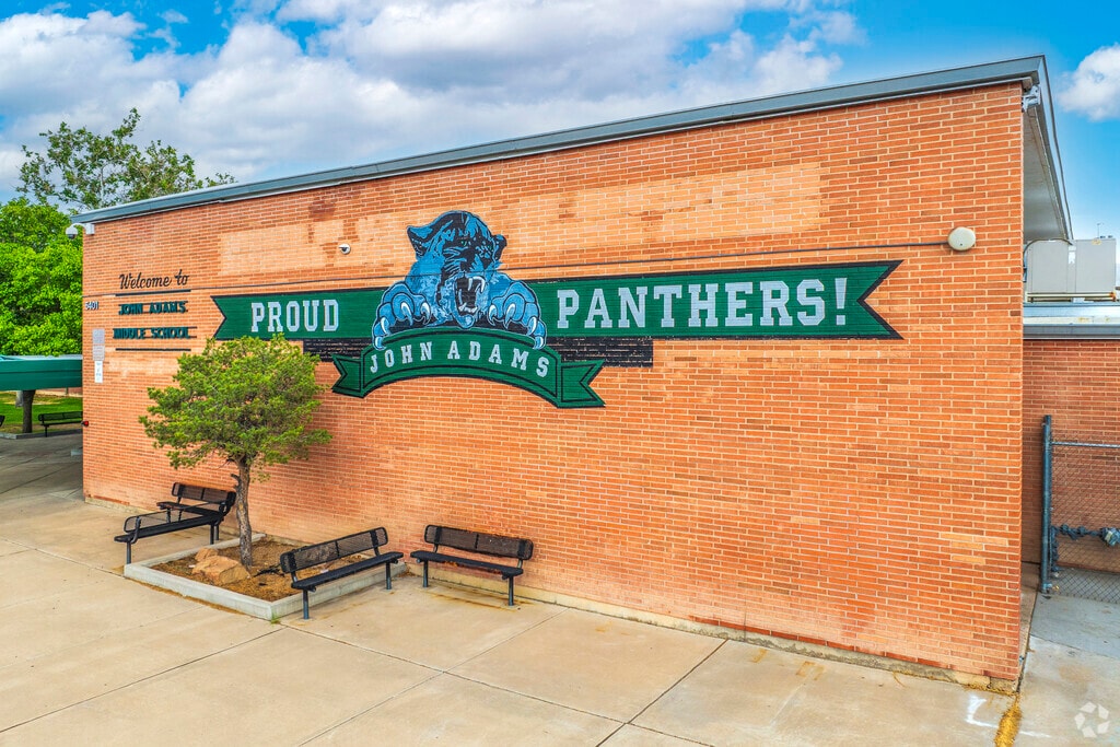 Kids can attend John Adams Middle School which earns a C rating rom Niche.