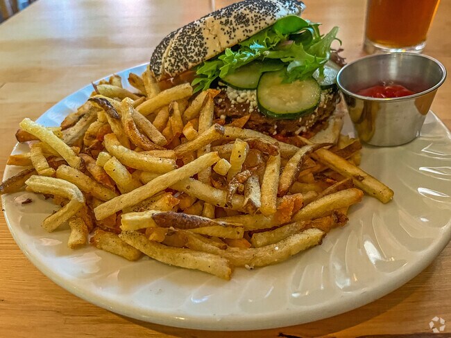 Try the Wagyu Burger & Fries at Jobell Cafe & Bistro in Woodcreek, TX.