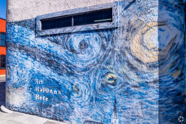 Starry Night mural on the wall of the Leesburg Center for the Arts.