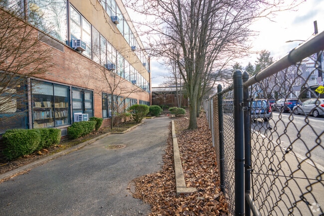 Mary Lyon High School in Brighton has a couple of courtyards.