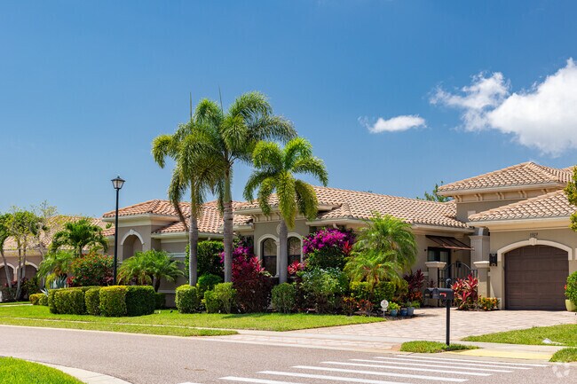 Riverstone features single family homes with a Mediterranean style and tropical gardens.