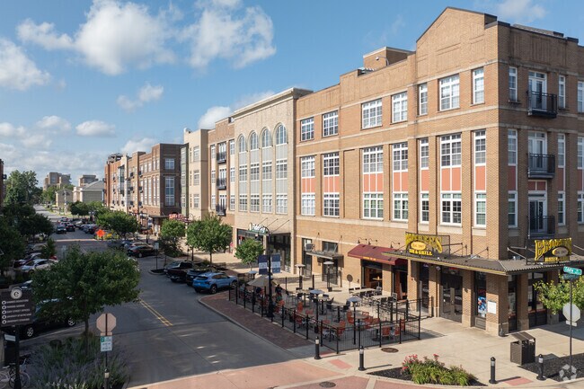 Eddy Street Commons is a busy spot for locals to grab a bite to eat or hang out during game day.