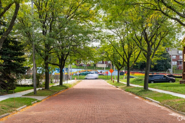 Some streets in Euclid-Green still have the original red brick paving.