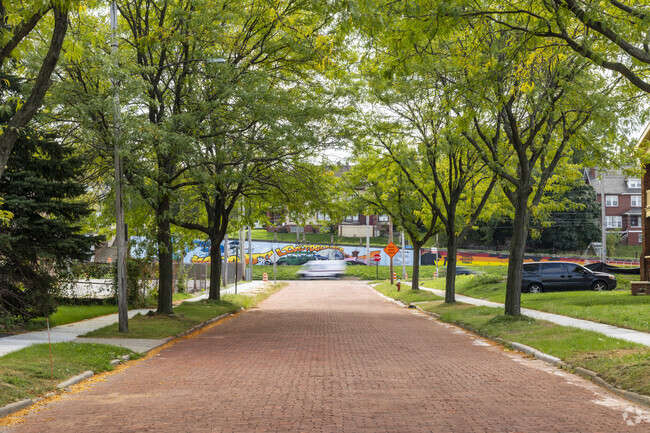 Some streets in Euclid-Green still have the original red brick paving.