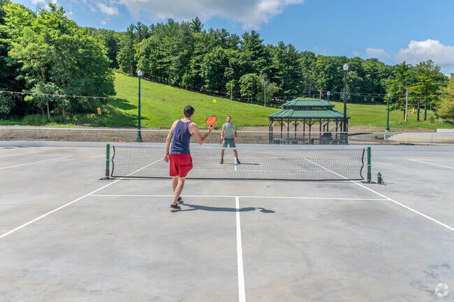 Locals enjoy the pickleball courts at the Roscoe Conkling Park in Utica.