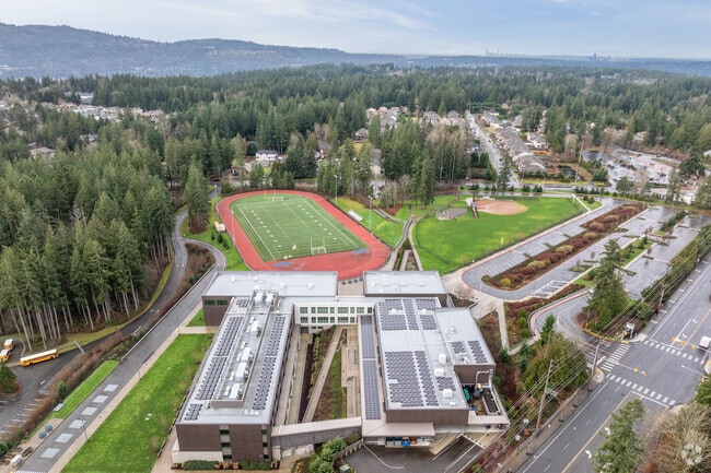 Pine Lake Middle School aerial view.