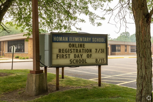 Homan Elementary School welcomes its students for another day of learning.