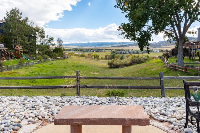 Stunning views can often be seen along the residential streets of Chatfield Bluffs.
