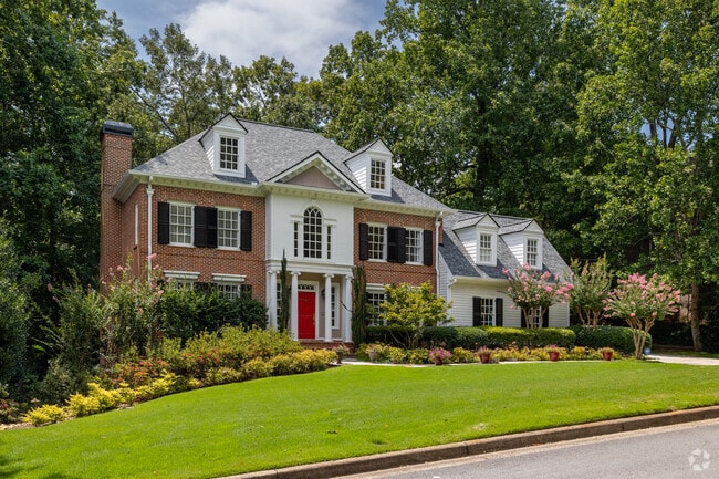 Brick colonials adorn the streets of Sandy Springs.