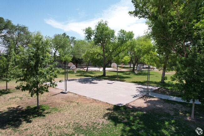 The playground and basketball courts are favorites among Zia Elementary students.