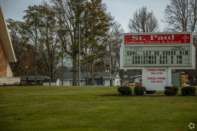 St. Paul school is attached to the St. Paul Lutheran Church.