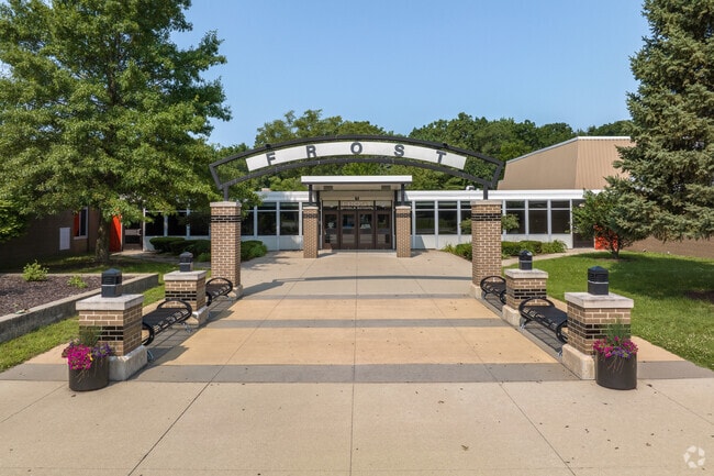 Frost Middle School entrance in SMB Estates, Livonia.