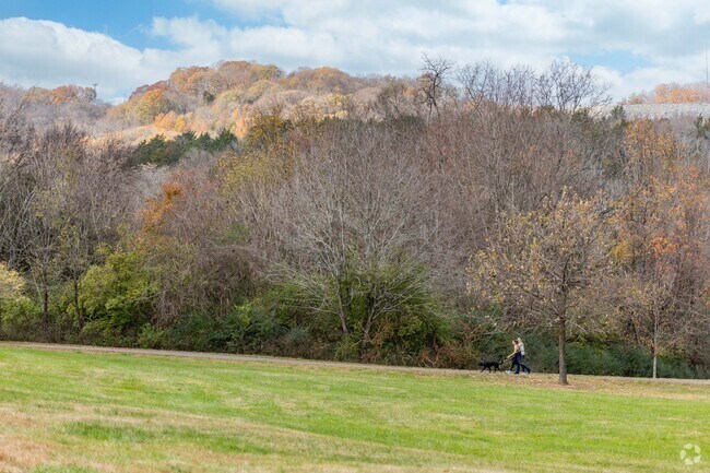 Locals can stroll with their dogs along the paths at Winstead Hill Park in Franklin.