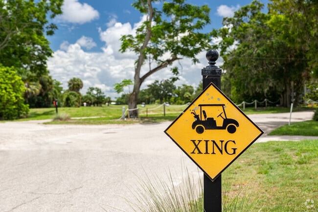 Golf cart crossings are common in Southgate as there are two large courses.