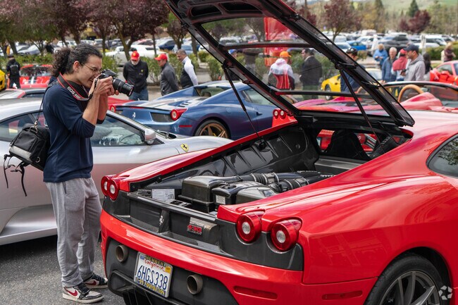A photographer captures the rear engine design of this beautiful piece of engineering marvel.