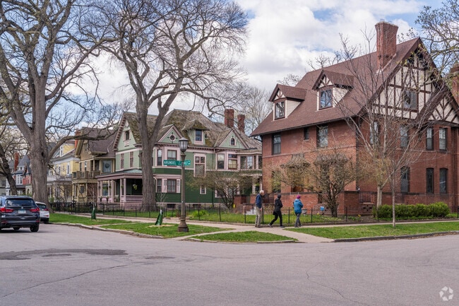 Tudors and Victorians are some of the historic styles that can be found in the neighborhood.