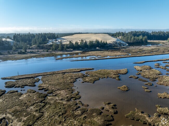 The Oregon Dunes is a popular recreational area just across the water from North Bend.
